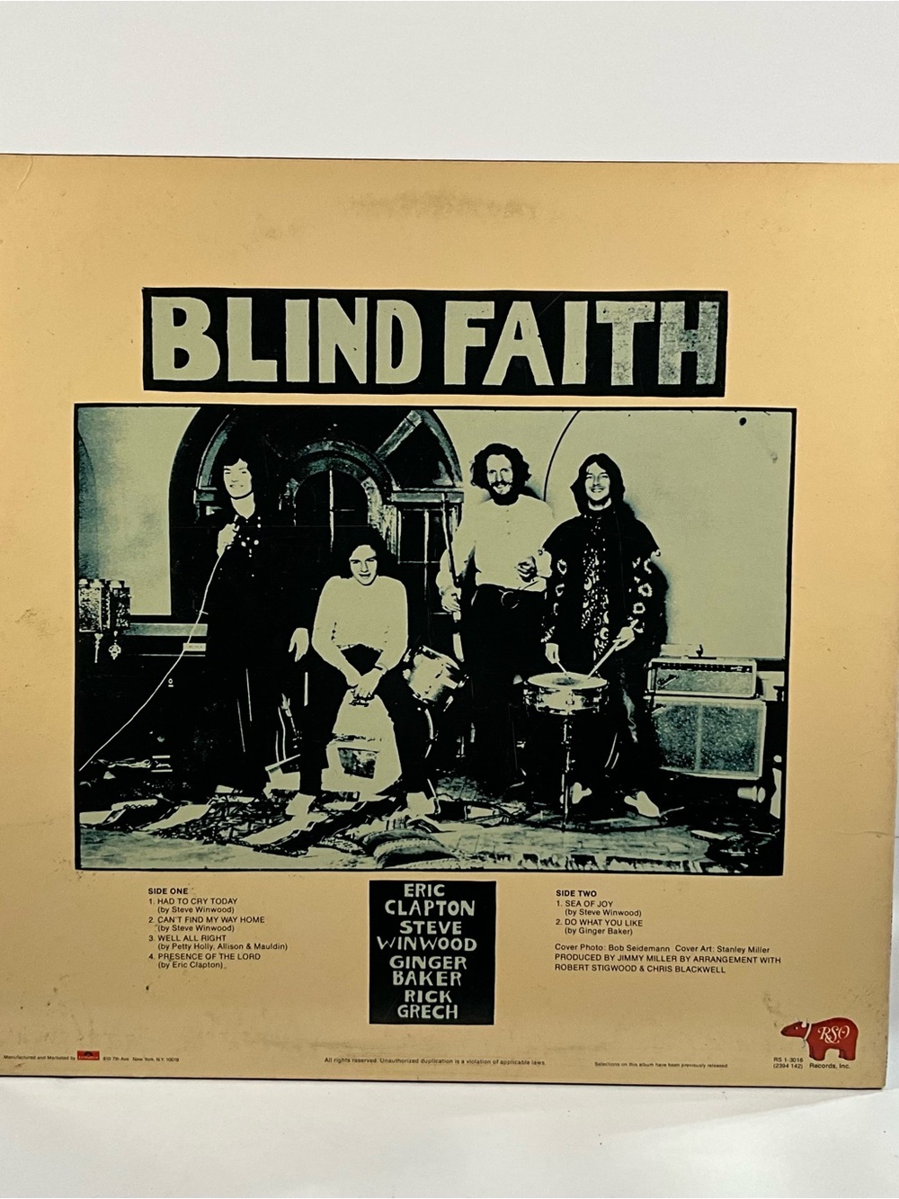Blind Faith - Self Titled LP RSO Records RS-1-3016 W/Banned Cover